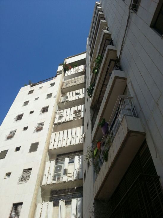הגנה על מסתור כביסה ברשת מקצועית להרחקת יונים בתל אביב - רחוב בויאר 20